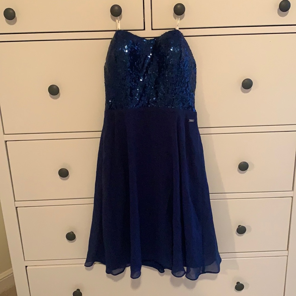 Guess blue sequin dress